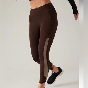 Athleta Ultimate Stash Craft Tight Legging Women L Toasted Brown